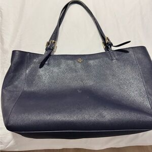 Tory Burch Navy Blue Tote Bag